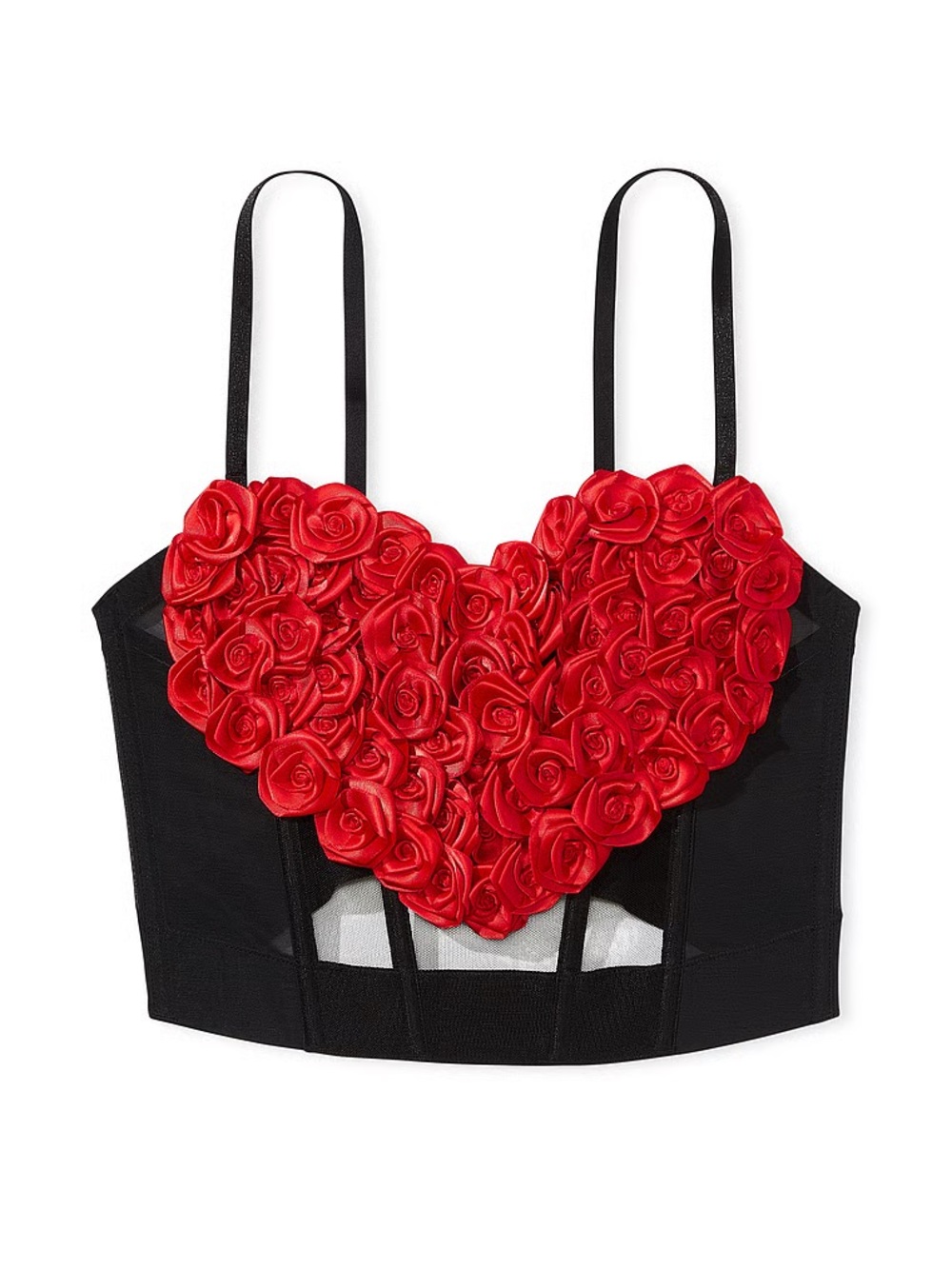 Victoria’s Secret Archives Handmade Satin Rosette Appliqués Bustier Corset Top